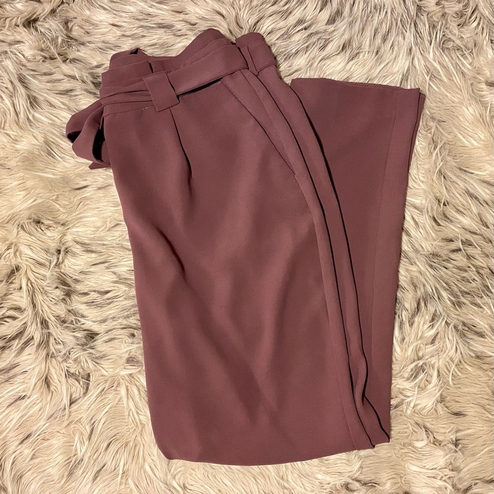 Express Mauve High Waist Paperbag Ankle Pant (16L)